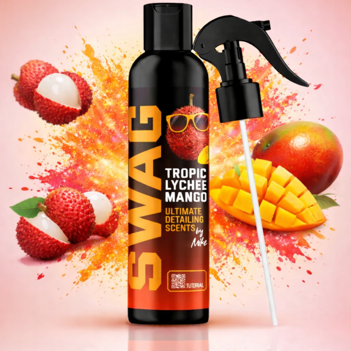 Désodorisant voiture Tropical Lychee Mango - Senteur fruitée tropicale - Bubble Auto