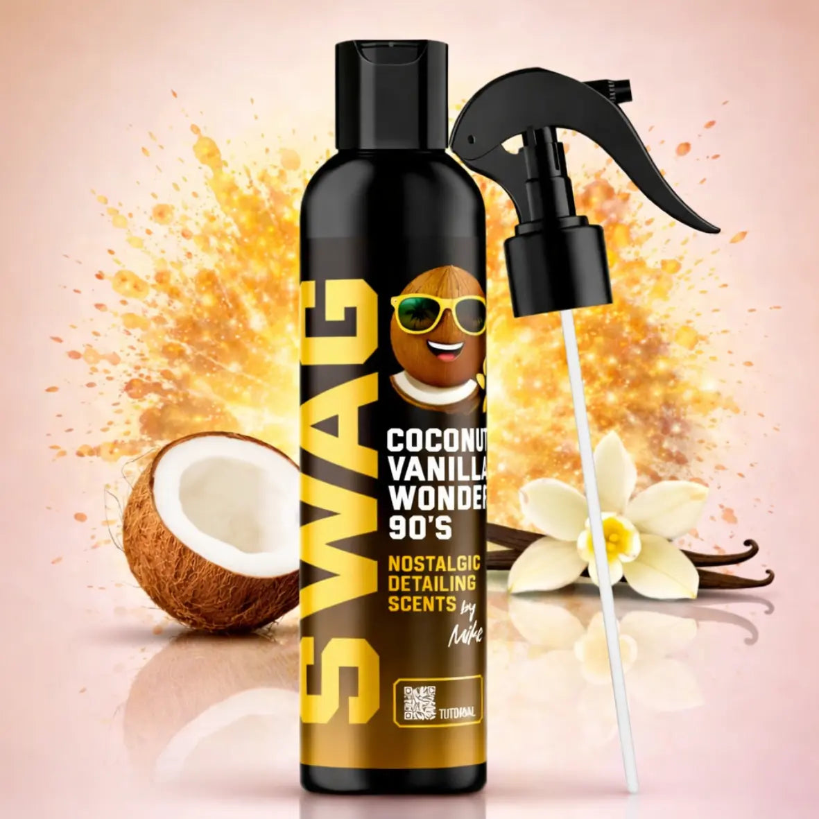 Désodorisant voiture Coconut Vanilla Wonder 90's 150ml - Senteur coco vanille - Bubble Auto
