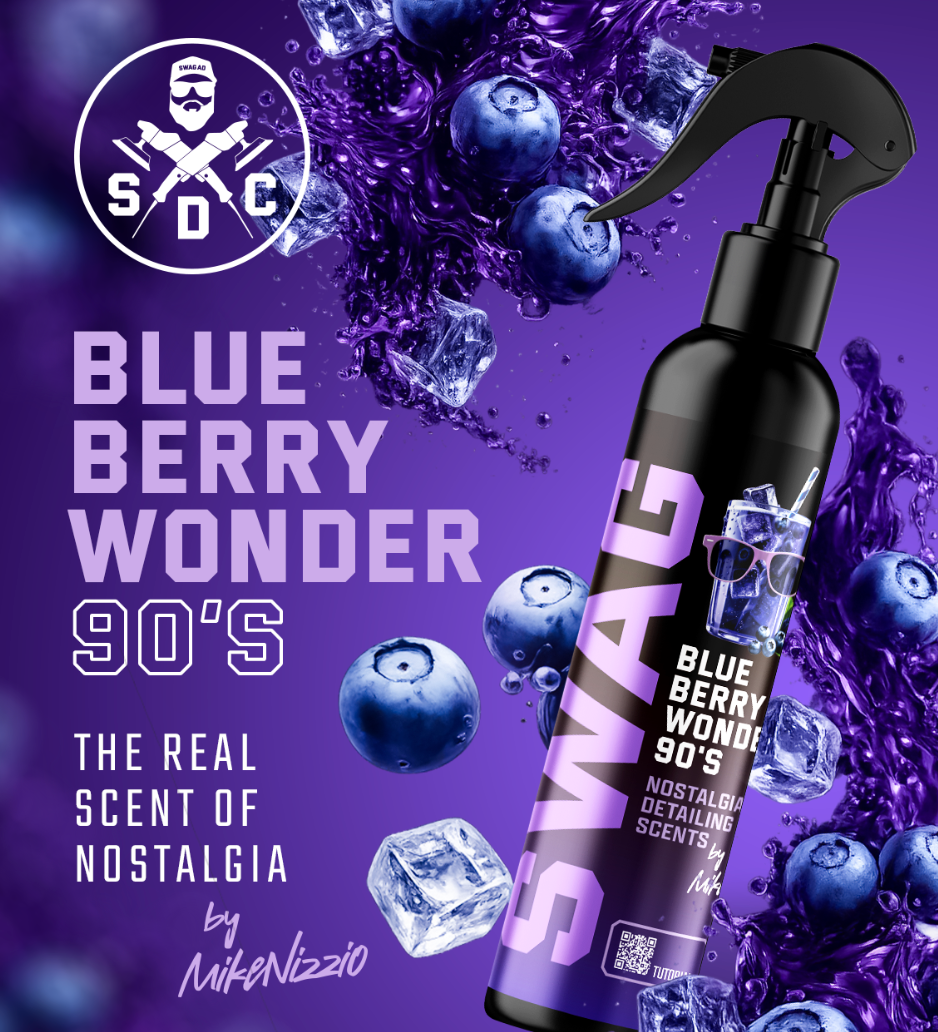 Désodorisant voiture Blueberry Wonder 90's 150ml - Senteur fruitée myrtille - Bubble Auto