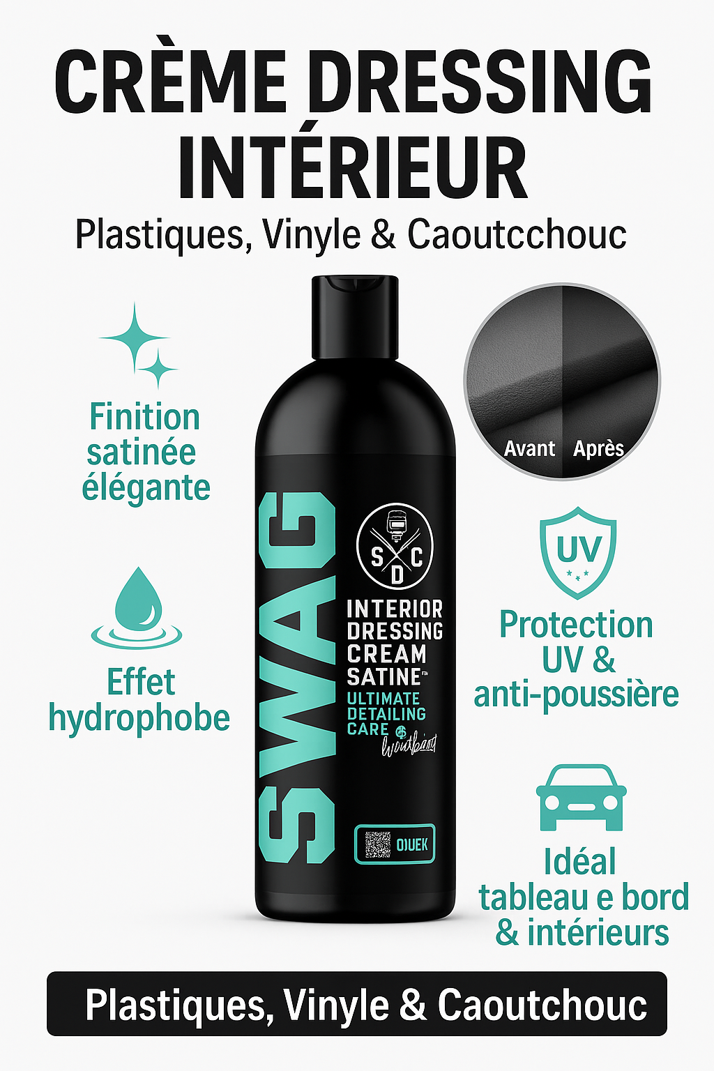 Dressing plastique crème voiture - Rénovateur extérieur - Bubble Auto